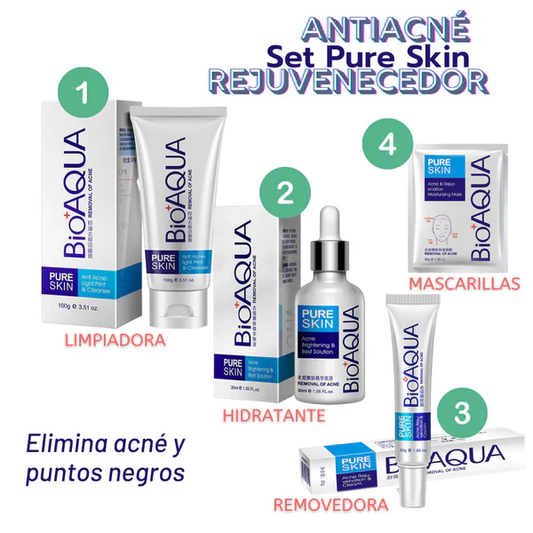 COMBO FACIAL ANTIACNE  BIOAQUA X 4